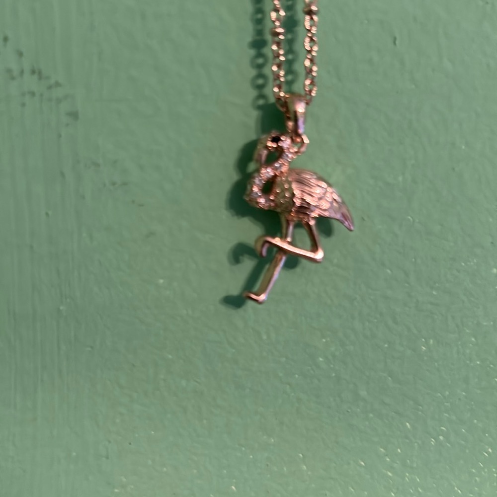 Gold flamingo necklace